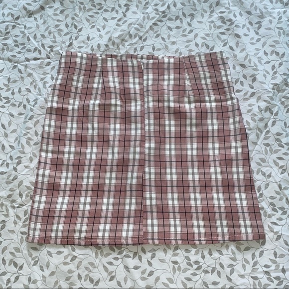 Pink Plaid Skirt- Size S - Picture 2 of 2